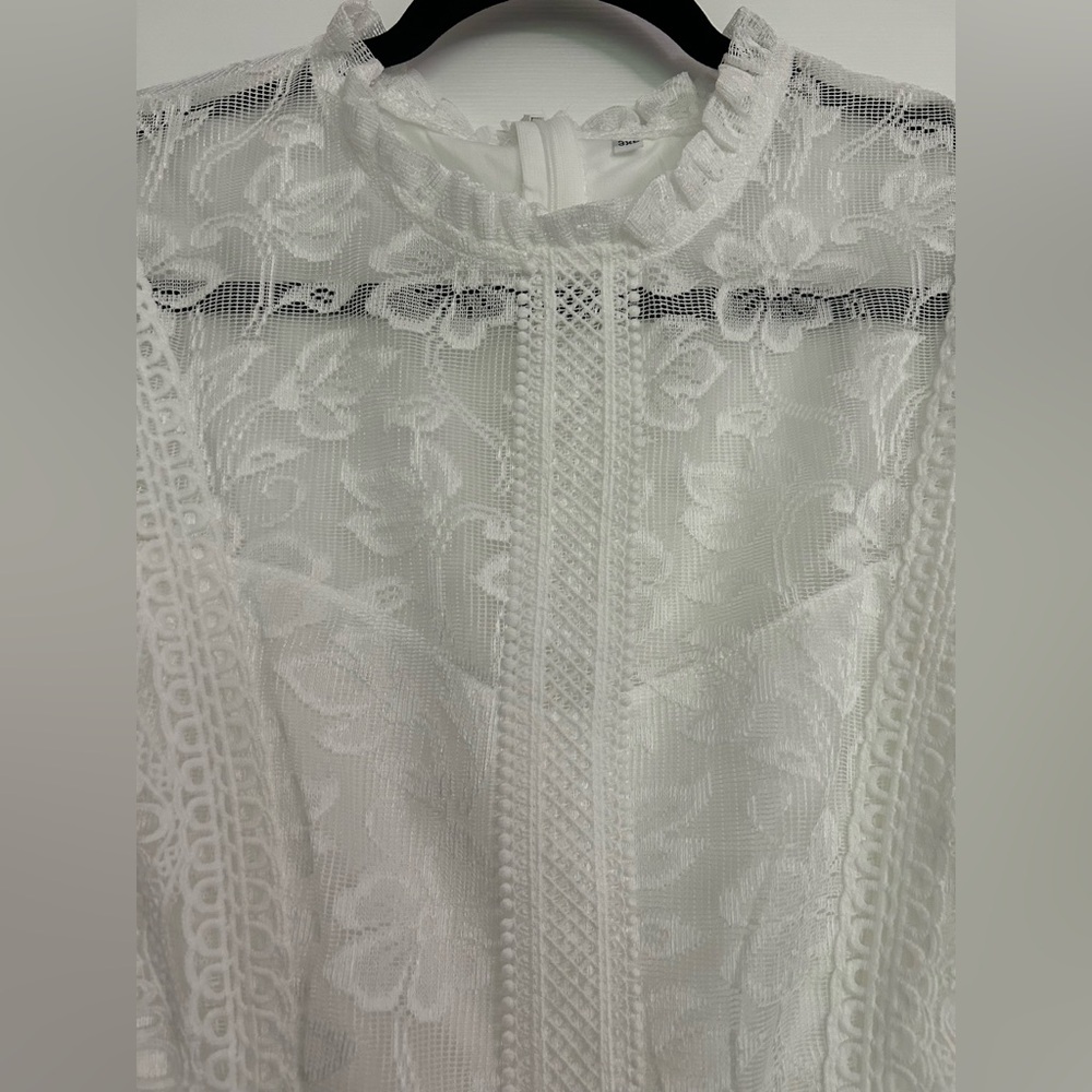 NEW- SHEIN White Lace Wedding/ Rehearsal/ Reception Dress - Picture 3 of 16